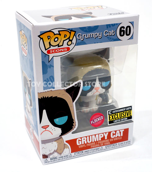 Flocked Grumpy Cat 60 EE Exclusive Funko Pop Vinyl Figure